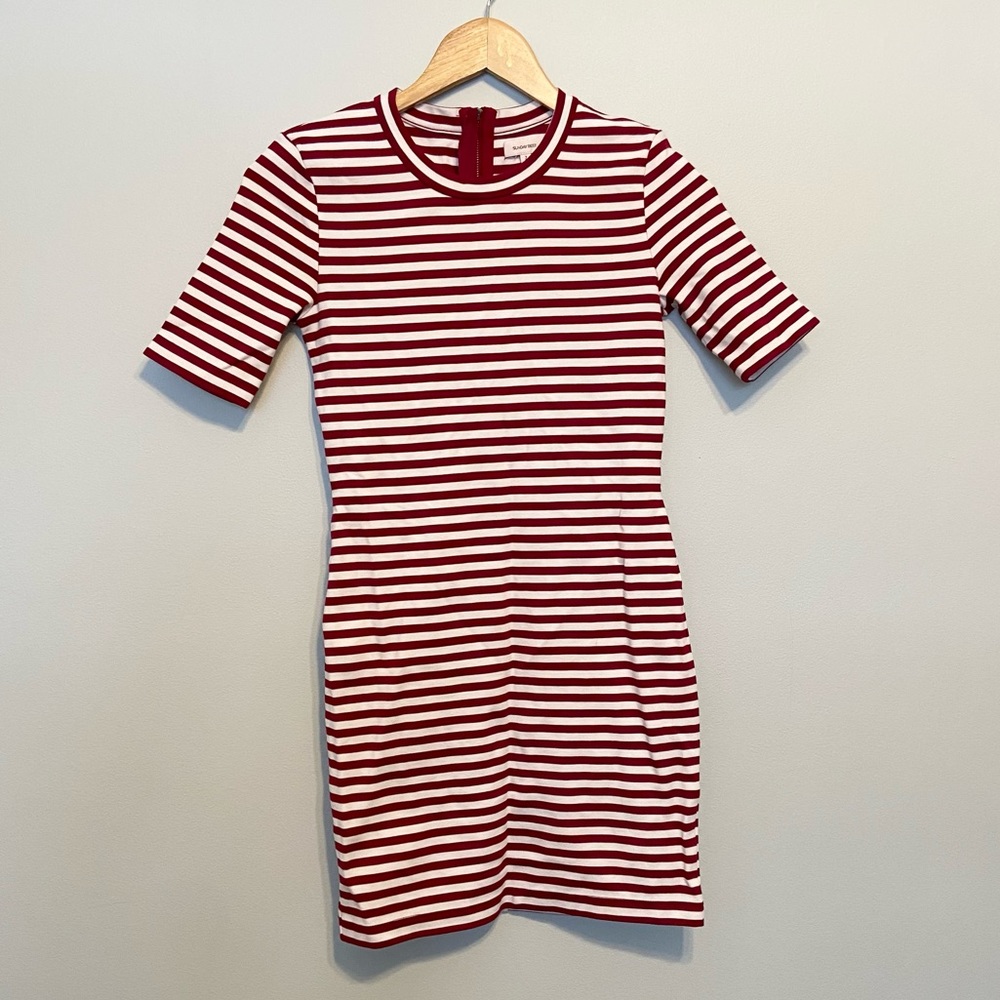 Aritzia Red and White Striped Dress